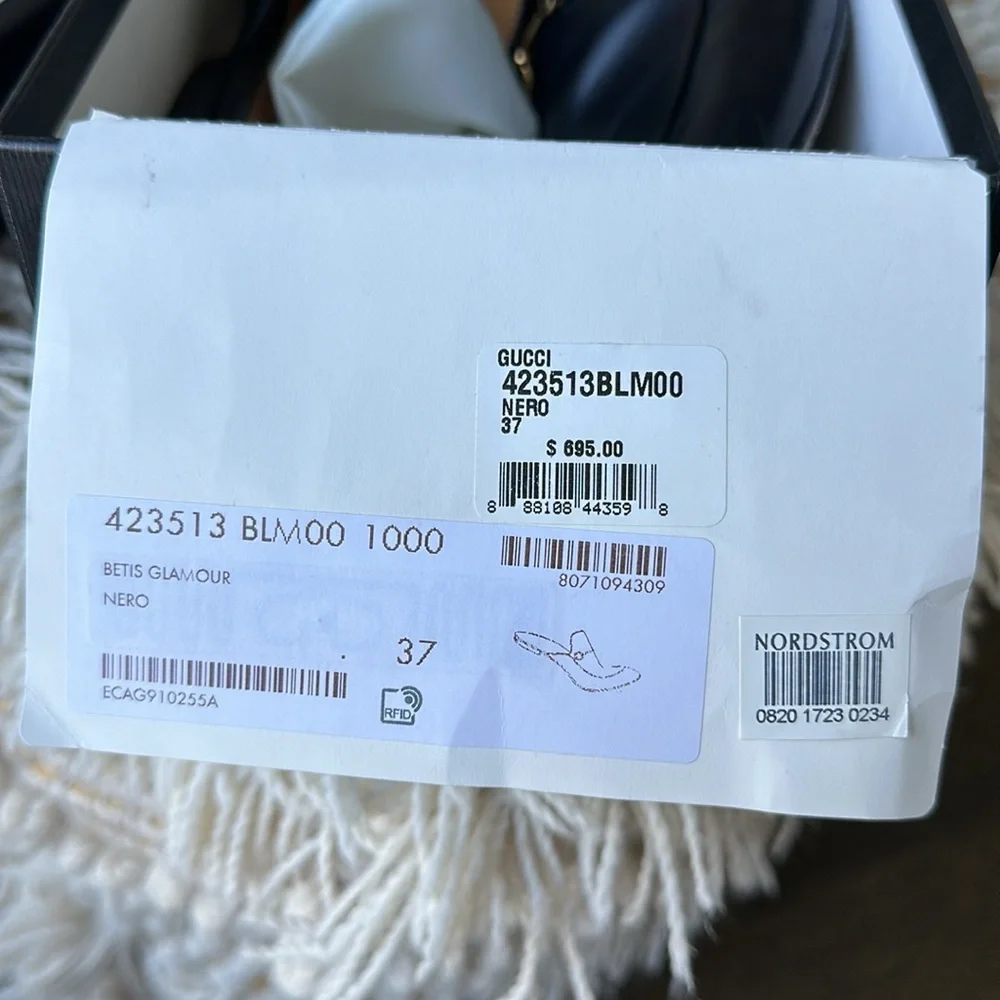 Gucci Princetown Horsebit Black Leather Flats Loafers Mules size 37 EUC - Picture 7 of 17